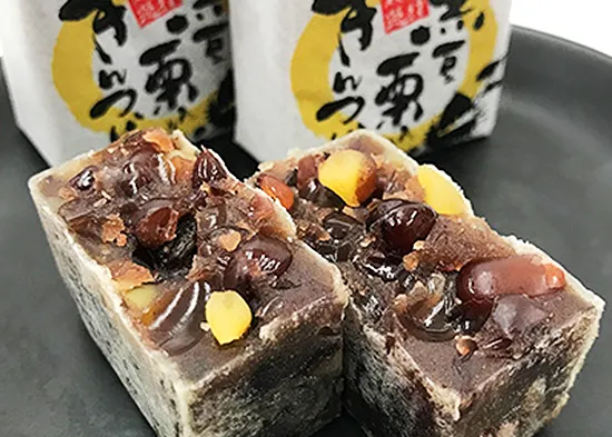 Black bean and chestnut kintsuba
