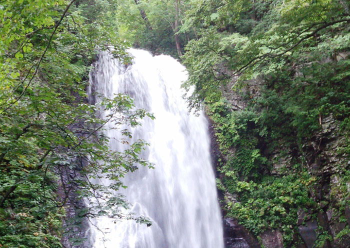 Summer activity example: Hike to Onogawa Fudo Falls. Experience the 100 most famous waters and negative ions.