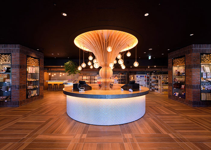 A spacious souvenir shop lined with attractive products.