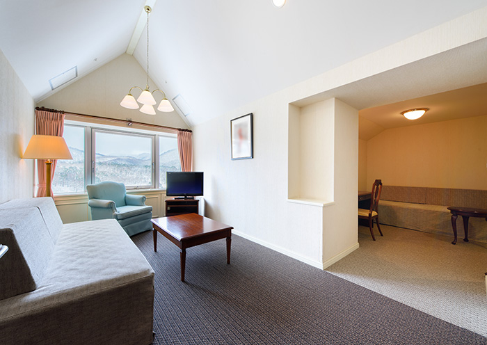 Deluxe Twin / 58 square meters. Penthouse with a front room located on the top floor.