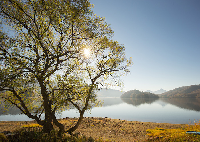 Lake Hibara / Urabandai. The largest lake located in the heart of the Bandai Plateau.