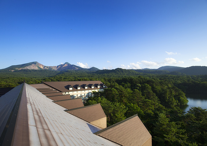 Enjoy the view from the hotel rooftop, which changes with the seasons.