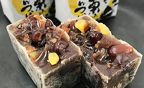 Black bean and chestnut kintsuba