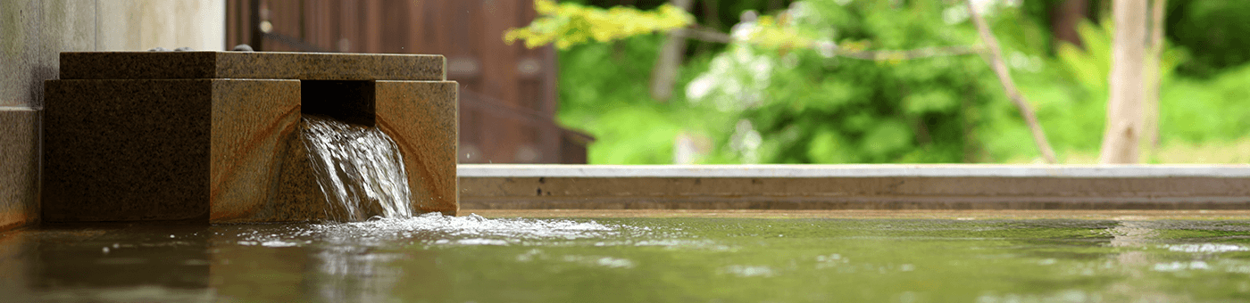 Free-flowing hot spring water