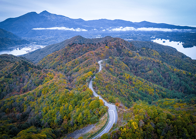 Autumn on Bandai-Azuma Lake Line