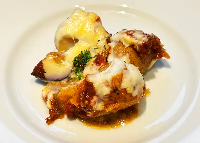 Autumn eggplant and butter potato moussac