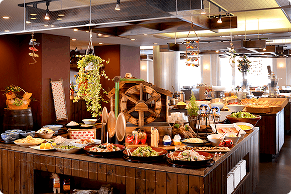 Interior of the buffet restaurant "Hibara Dining"