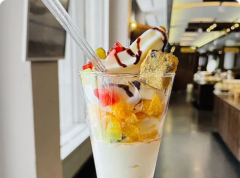 Enjoy your own parfait with toppings