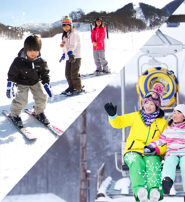 Come empty-handed and enjoy the family-friendly experience! Make your skiing debut at Urabandai Lake Resort
