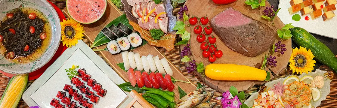 Day 1: Dinner is a buffet featuring locally sourced ingredients.